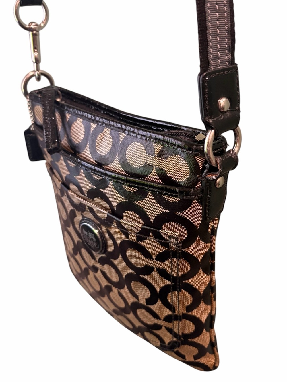 Coach Signature Op Art Coated Canvas Swingpack Crossbody - Picture 2 of 9